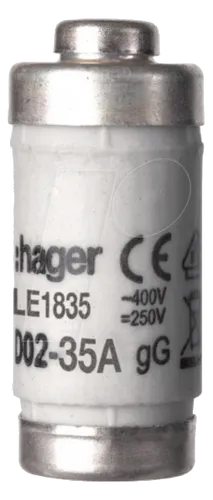 HAGER LE1835 - Sicherungseinsatz D02 E18 35A 400V gG mit Kennmelder