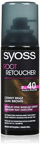 Syoss Root Retoucher Spray - Dunkelbraun 120 ml - Haarspray für Damen, ideal zur schnellen Kaschierung von nachgewachsenem Haar und grauen Strähnen, sorgt für einen natürlichen Look und lässt sich mühelos auswaschen.