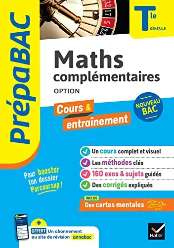 Prépabac - Maths complémentaires (option) Tle générale - Bac 2026: cours, méthodes & entraînement (programme de Terminale)