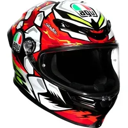 AGV K6 S Bezzecchi 2024 - Integralhelm in Rot/Weiß/Grün - XXL - Motorradhelm mit Carbon-Aramid-Faser für maximalen Schutz und geringes Gewicht. Ideal für Sport- und Touringfahrten, übertrifft alle Sicherheitsstandards und bietet optimale Belüftung.