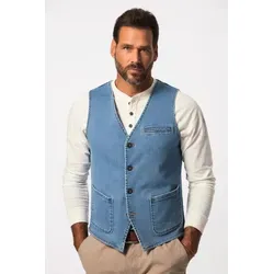 JP1880 Steppweste Jeansweste FLEXNAMIC® V-Ausschnitt blau 7XL