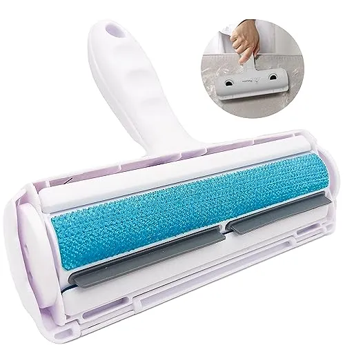 PETSATION Tierhaarentferner – Wiederverwendbarer Fusselroller und -bürste für Hunde- und Katzenhaare – Ideal für Sofa, Bett, Teppich und Kleidung – Blau