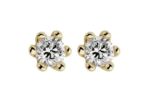 Orolino Paar Ohrstecker 585 Gold mit 2x Brillant 0,10ct - Ohrringe aus 585 Gold mit funkelnden Brillanten, ideal für jeden Anlass und zeitlos schön. Inkl. Etui für sicheren Transport.