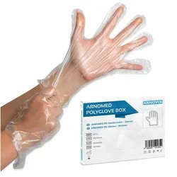 ARNOMED POLYGLOVE BOX PE-Einmalhandschuhe transparent, VE 100 Stück Herren