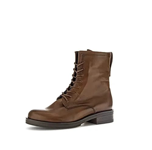 Gabor Stiefelette Nappaleder - Damen Schnürstiefelette in Mittelbraun - Wanderschuhe aus hochwertigem Nappaleder, mit herausnehmbarer Innensohle für besten Tragekomfort und praktischem Reißverschluss für einfaches An- und Ausziehen.