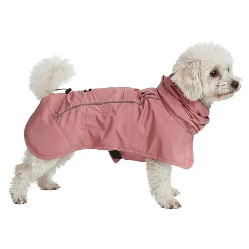 Spark Paws Hunderegenmantel, wasserdichte Winddichte Regenjacke, für kleine, mittlere, große und extra große Hunde, reflektierend, atmungsaktiv, mit vollständigem Körperschutz - Sea Pink, S
