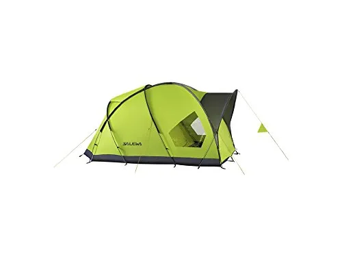 Salewa Alpine Hut IV Zelt, Grau - Robustes Familienzelt für 4 Personen, ideal für 3 Jahreszeiten. Selbsttragende Konstruktion mit optimaler Belüftung und 2000 mm Wassersäule für besten Wetterschutz.