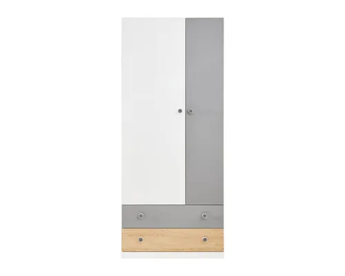 Deine Möbel 24 Kinderkleiderschrank POKO 03 in Biskuiteiche und Weiß - Moderner Kinderkleiderschrank POKO 03 mit viel Stauraum und stilvollem Design. Ideal für das Jugendzimmer, bietet er praktische Lösungen und ein ansprechendes Preis-Leistungs-Verhältnis.
