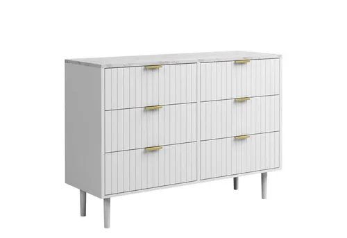 UEV Kommode mit 6 Schubladen - Moderne Kommode für Wohnzimmer und Schlafzimmer, bietet viel Stauraum und eignet sich ideal für Bücher, Dokumente oder als Flurablage.
