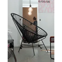 Stuhl Acapulco Chair Acapulco Design Bespannung schwarz, 70x92x95 cm