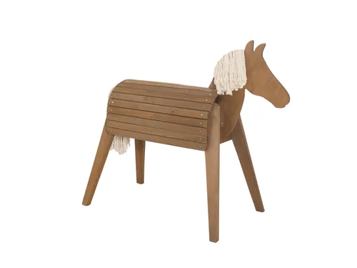roba Holzpferd Outdoor teak - wetterfestes Massivholzspielzeug, ideal für kreative Spielmöglichkeiten im Garten ab 3 Jahren
