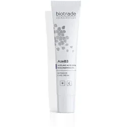 Biotrade AzeB3 Intensivpflegecreme mit Azelainsäure und Niacinamid - Tagespflege für unreine Haut, mit 20% Azelainsäure und 6% Niacinamid zur Porenverfeinerung und Aufhellung von Pigmentflecken. Ideal für einen gleichmäßigen Teint und sichtbare Verbesserung der Hautstruktur.