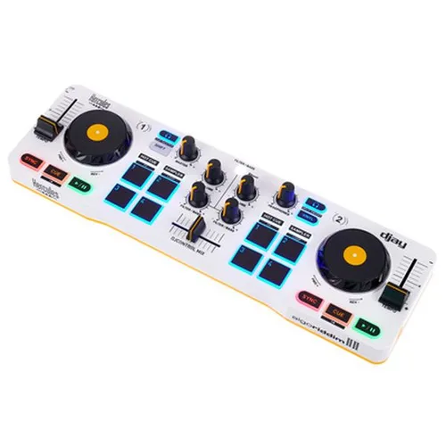 Hercules DJControl Mix - Drahtloser Bluetooth-DJ-Controller für Smartphones, einfaches Mixen mit der djay App und kostenloser Zugriff auf 20 Songs