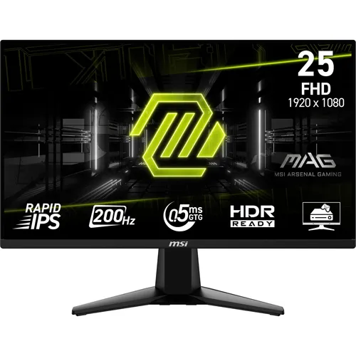 MSI 24,5" IPS Monitor MAG 255F E20 – Full HD - Erleben Sie brillante Farben und klare Bilder mit dem MSI 24,5" IPS Monitor MAG 255F E20 (1920 x 1080 Pixel). Ideal für Gaming und Multimedia, bietet er eine schnelle Reaktionszeit und ein schlankes Design.