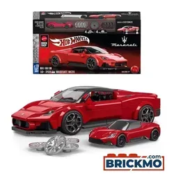 Mattel Brick Shop Hot Wheels Speed Serie Bauset Maserati MC20 - Auto-Modellbausätze: Baue den detailgetreuen Maserati MC20 im Maßstab 1:32 mit realistischen Flügeltüren und individuellem Aufkleberbogen für kreative Gestaltung.