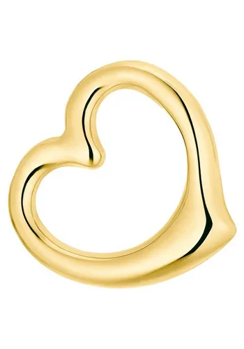 Amor Motivanhänger Damen Anhänger, 1,3 cm, Gold, Herz - Ketten für Damen - Stylischer 585 Gold Glücksanhänger in Herzform, perfekt als Geschenk in einer Schmuck Geschenk Box für besondere Anlässe.