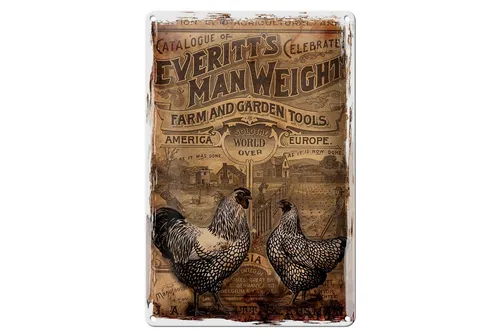 Blechschild Retro 20x30 cm Farm and Garden Tools Retro Anzeige Deko Schild