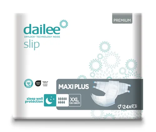 DAILEE Slip Premium Maxi Plus XXL - 96 Stück - Inkontinenzhosen & Slips für schwere Inkontinenz, atmungsaktiv und mit Nässeindikator für optimalen Schutz und Komfort.