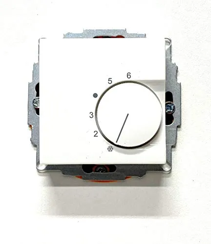 Halmburger RTR-5510 (RG) Raumtemperaturregler 230V - Nicht-programmierbare Thermostate mit Öffnerkontakt zur Regelung von Fußbodenheizung, Einstellbereich 5-30°C und eleganter reinweißer Abdeckung.