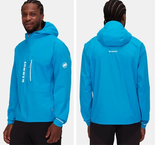 Mammut Aenergy TR HS Hooded Jacket glacier blue 2XL - XXL - Leichte 3-lagige Hardshell-Jacke für Trailrunning. 100 % wind- und wasserdicht, mit atmungsaktivem Komfort und kleinem Packvolumen. Ideal für intensive Bergsportaktivitäten.