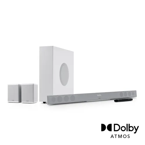 Teufel CINEBAR 11 Surround für Dolby Atmos – 4.1-Set - Soundbars mit Dolby Atmos für raumfüllenden Surround Sound, erlebe Klang aus allen Richtungen und tauche in dein Lieblingsfilm- oder Spielerlebnis ein.