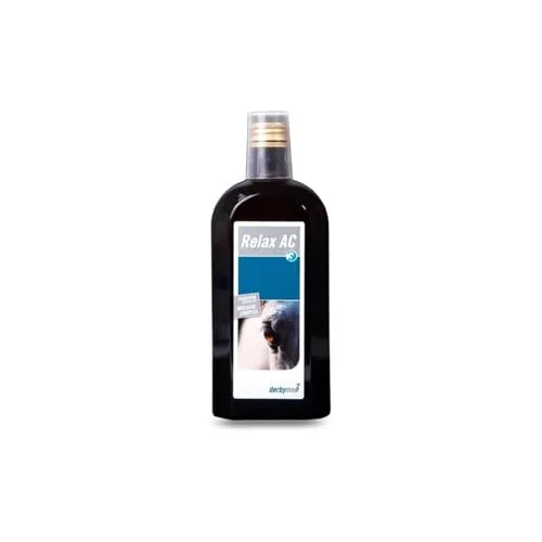 Derbymed Relax AC - 500 ml Flüssiges Ergänzungsfuttermittel für Pferde - Flüssiges Ergänzungsfuttermittel für Pferde zur Unterstützung in stressigen Situationen. Ideal für Dressur, Ausritte und beim Verladen. Effektiv und einfach anzuwenden.