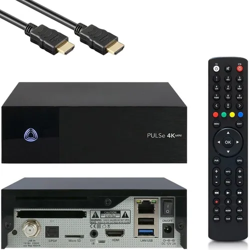 AB PULSe 4K Mini SE UHD Sat-Receiver - TV-Receiver mit 4K Ultra HD Auflösung, E2 Linux OS und Multiboot-Funktion – ideal für hochwertige Fernseherlebnisse und vielseitige Nutzung.