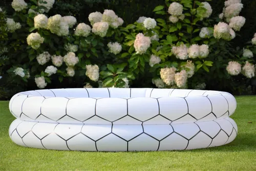 FREE Swimming Pool Ø 165 x 35 cm 2 Ringe aus PVC 0,3 mm beige Waben Jan Kurtz