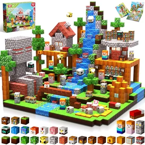 Goody King Magnetische Bausteine 200 Teile Set - Kreatives Spielzeug für Kinder - Entdecke die Welt der Natur mit 200 magnetischen Bausteinen! Ideal für kreatives Spiel und Förderung der Koordination. Sicher und robust, perfekt für gemeinsames Bauen und Lernen.