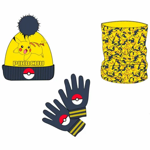 Nintendo - Zestaw akcesoriów Pikachu: snood, czapka i rkawiczki na zim