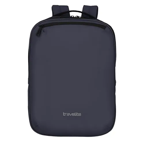 Travelite Handgepäck-Rucksack - 13 Zoll Laptopfach, wasserabweisend und mit Trolley Sleeve für stressfreies Reisen, 40 cm, 12 Liter, Marineblau