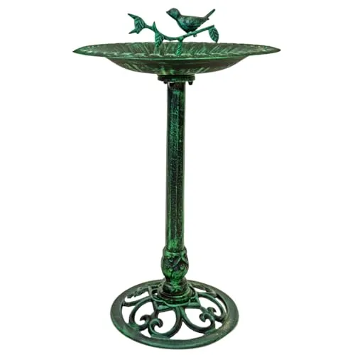 abc HOME Vogeltränke Patina – Viktorianischer Stil aus Aluminiumguss - Vogeltränke für Garten, Balkon und Terrasse im eleganten viktorianischen Design, wetterfest und langlebig für den Außenbereich.