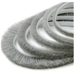 DQ-PP Türbodendichtung DQ-PP Bürstendichtung GRAU, 5m, 6,9mm x 6-22mm, Winddicht, Türbürste, L: 2 cm, Dichtungsbürste für Türen selbstklebend, Insektenschutz, Bürstenleiste 2 cm