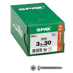 SPAX Universalschrauben T20 Senkkopf WIROX 1191010350305 3,5 mm x 30 mm, 1.000 St.