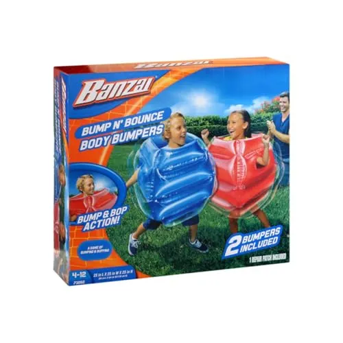 Banzai Bump n Bounce Body mit 2 Bumpers - Swimmingpool-Flöße für ultimativen Sommerspaß, einfach aufblasen und sicher gepolstert für kreative Abenteuer im Wasser.