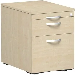 Geramöbel Rollcontainer Flex – abschließbar, ahorn, mit 2 Schüben und Hängeregistratur - Büroschränke mit 100% Vollauszug, Zentralverschluss und herausnehmbarem Hängekorb für Hängemappen. Ideal für Ordnung und Sicherheit im Büro.