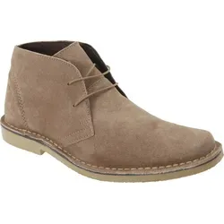 Roamers Herren Wildleder Schnürschuhe DF116 - Beige - 42 EU - Herren-Halbschuhe aus echtem Wildleder mit bequemem Textil-Innenfutter und rutschfester TPR-Sohle für optimalen Tragekomfort.