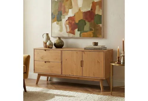 IDIMEX Sideboard TIVOLI - Moderne Kommode mit 2 Türen und 2 Schubladen - Sideboards aus massivem Kiefernholz, skandinavisches Design, ideal für stilvolle Wohnräume und bietet viel Stauraum.