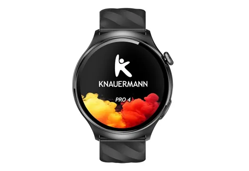 Knauermann PRO 4 Smartwatch - Elegante Smartwatch mit 1,56 Zoll AMOLED-Display, 30 Tage Akkulaufzeit und umfassenden Gesundheitsfunktionen für ein aktives Leben.