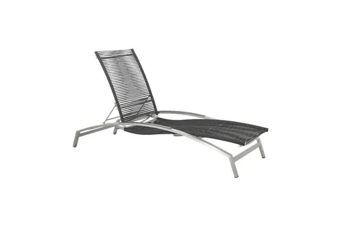 CASA DOMA Gartenliege Mineo, 4-fach verstellbar, 2 Rollen, Edelstahl gebürstet, Outdoor-Rope, Sonnenliege