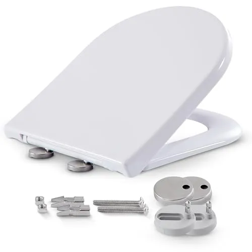 AREBOS WC-Sitz mit Absenkautomatik und Quick Release - Der AREBOS Toilettensitz bietet hochwertigen Komfort mit Absenkautomatik und antibakteriellem Duroplast. Einfach zu reinigen dank Quick Release, langlebig und stabil bis 150 kg – ideal für jedes Badezimmer.