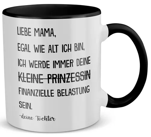 22Feels Tasse Mama Geschenk von Tochter Muttertag Geburtstag Mutter Weihnachten Frau, Keramik, Made in Germany, Spülmaschinenfest, Zweifarbig weiß|schwarz
