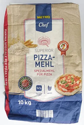 METRO Chef Pizzamehl Typ 00 - 10 kg Sack - Teffmehl, hochwertiges Spezialmehl für Pizza, elastisch und ideal für perfekte Pizzaböden ohne Einreißen beim Ausrollen.