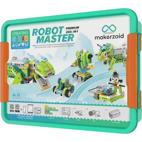 Makerzoid Robot Master Premium ab 6 Jahren (MKZ-RM-PM) - Konstruktion & Bauen: Kreativer Roboterbausatz fördert das technische Verständnis und die Kreativität von Kindern ab 6 Jahren.