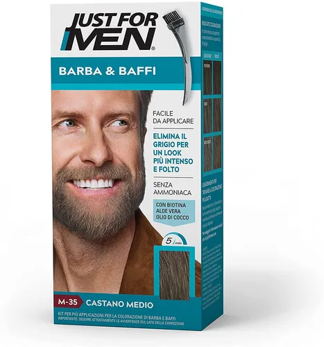 Bart und Schnurrbart Farbe M35 Mittelbraun für Männer - Hochwertige Färbung für Bart und Schnurrbart in Mittelbraun, speziell für Männer entwickelt, sorgt für ein natürliches und gepflegtes Aussehen.