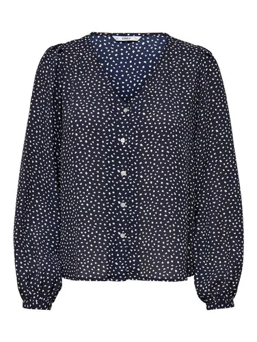 ONLY Blusenshirt Langarm Print V-Neck Business Tunika ONLSONJA ONLSONJA LIFE L/S BUTTON TOP NOOS PTM
