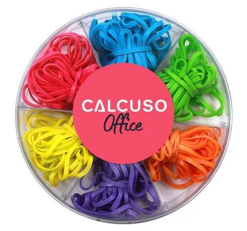 CALCUSO Gummibänder – 120 farbige Gummiringe je 2 Größen (160/100 mm) in Box
