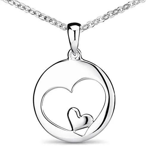 MATERIA Damen Ketten-Anhänger Herz Silber 925 mit Kette - Eleganter Herzanhänger aus 925er Sterlingsilber, wahlweise mit passender Kette in 40-60 cm. Anlaufgeschützt und nickelfrei, ideal als persönliches Schmuckstück oder Geschenk.