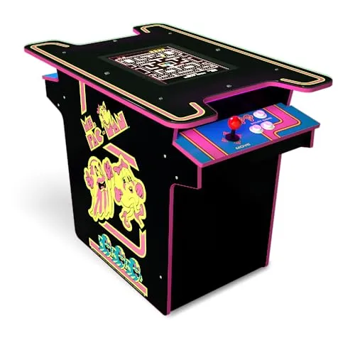 Arcade1Up MS PAC-MAN Head-to-Head Table - Zubehör für PC mit 12 klassischen Spielen, 17" Farb-LCD und einem eleganten Cocktail-Design für stundenlangen Spielspaß zu zweit.