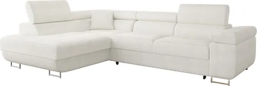 Mirjan24 Ecksofa Torezio mit Bettkasten - Sofas & Couches: Flexibles Ecksofa mit Schlaffunktion und verstellbaren Kopfstützen, ideal für kleine Räume und Gästeübernachtungen.